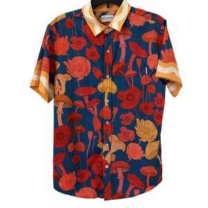 Mavrans Psychadelic Weekend Shirt Short Sleeve‎ Button Up Mushrooms Large